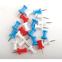 PLASTIC PUSH PINS ASSORTED RED WHITE & BLUE