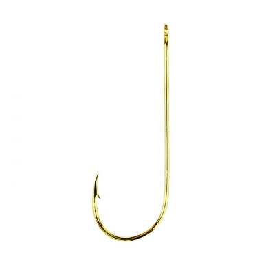 Eagle Claw Aberdeen Light Wire Non-Offset Gold Hook - 100 Pack