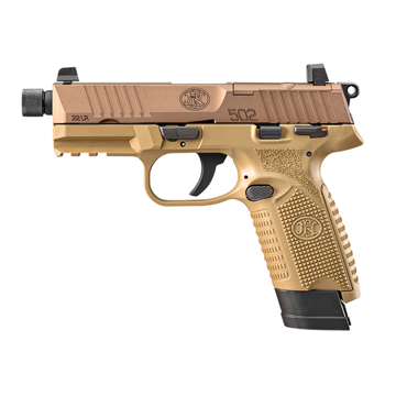 FN 502 Tactical .22 LR Semi Auto Pistol - Flat Dark Earth