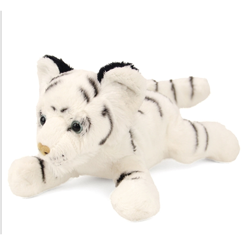 black and white stuffed tiger