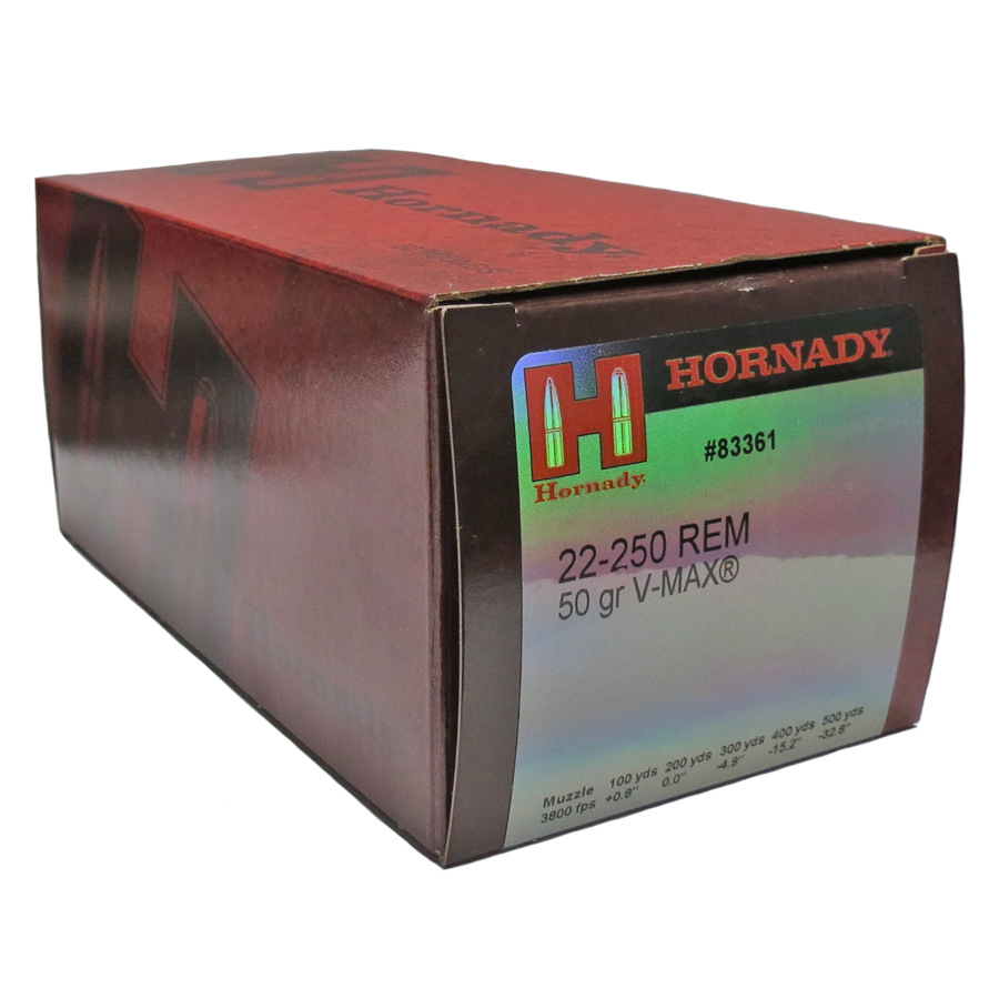 Hornady 22-250 50gr V-Max 50 Round Box