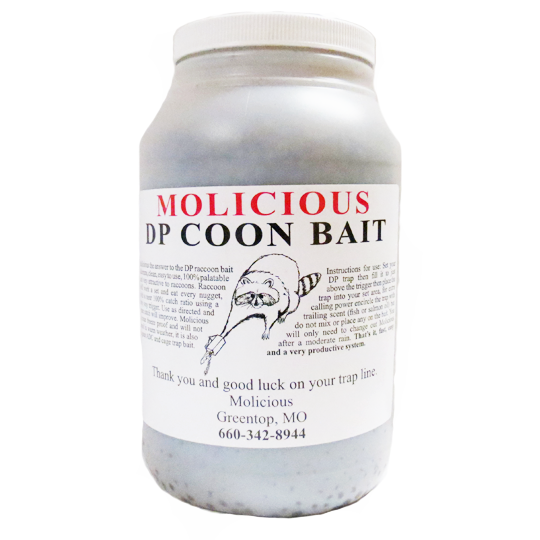 molicioius raccoon bait, dog proof, raccoon, coon, - The Snare Shop