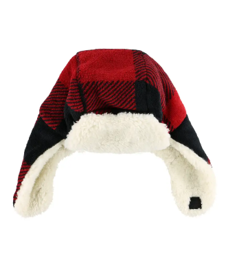 Lazy One Red Plaid Bomber Hat