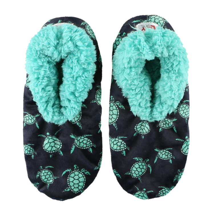 Lazy One Women's Turtle Fuzzy Feet Slippers