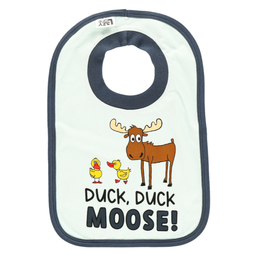 Lazy One Duck Duck Moose Blue Bib
