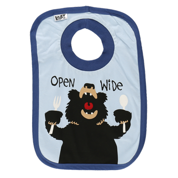 Lazy One Open Wide Blue Bear Bib = ON SALE