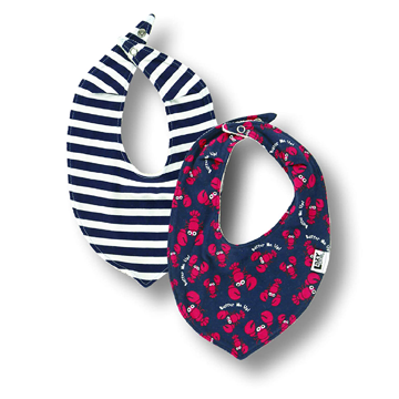 Lazy One Lobster Infant Bandana Bib - 2 pack
