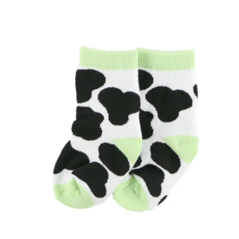 Lazy One Cow Print Infant Socks