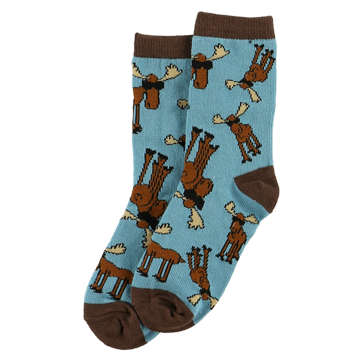 Lazy One Don't Moose with Me Blue Kid Socks
