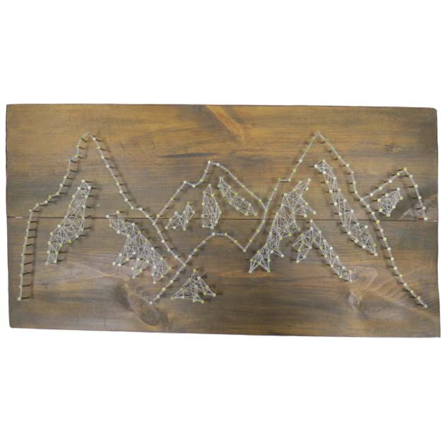 mountain string art, string art, mountain scene, mountains-The Snare Shop